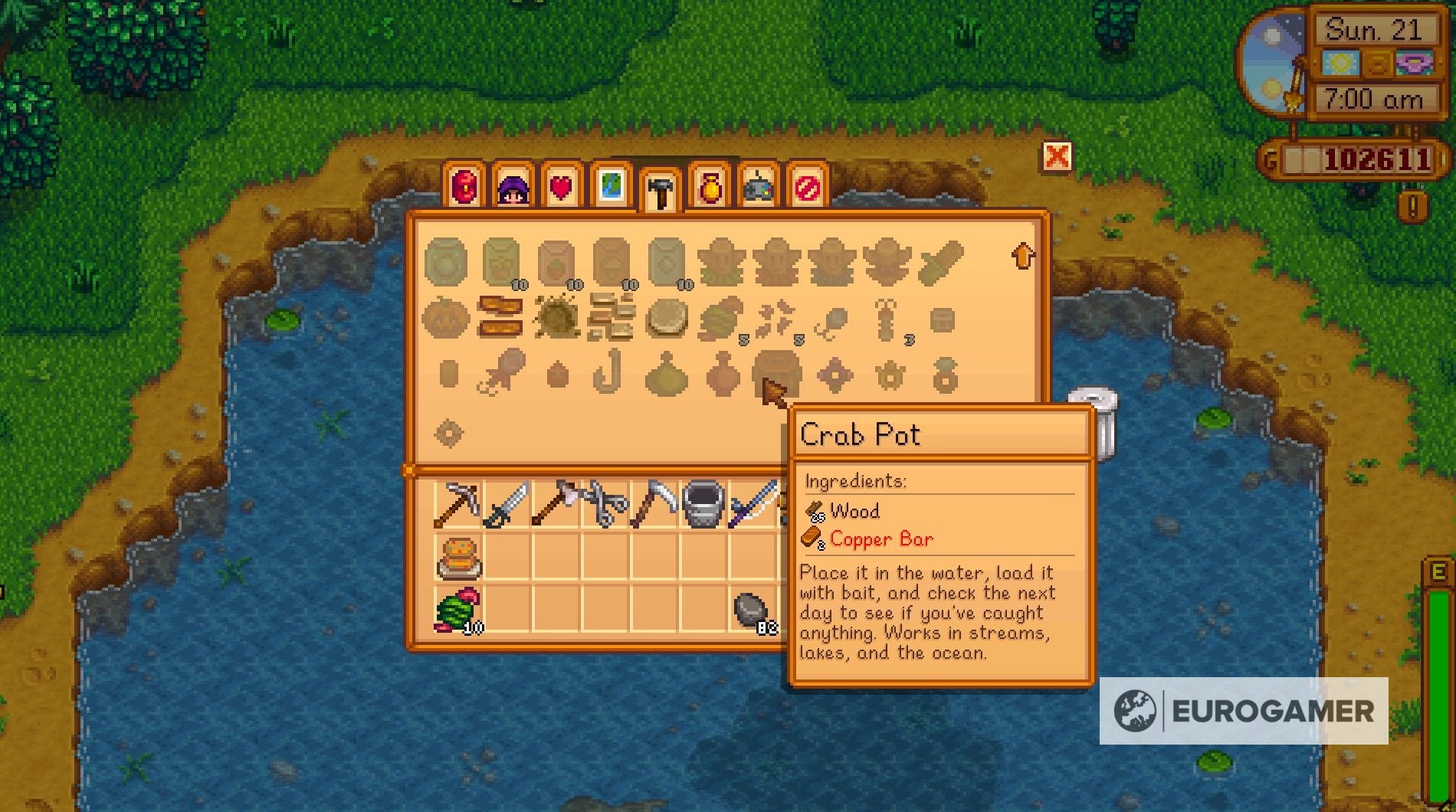 Stardew Valley Crab Pots and crab pot products explained